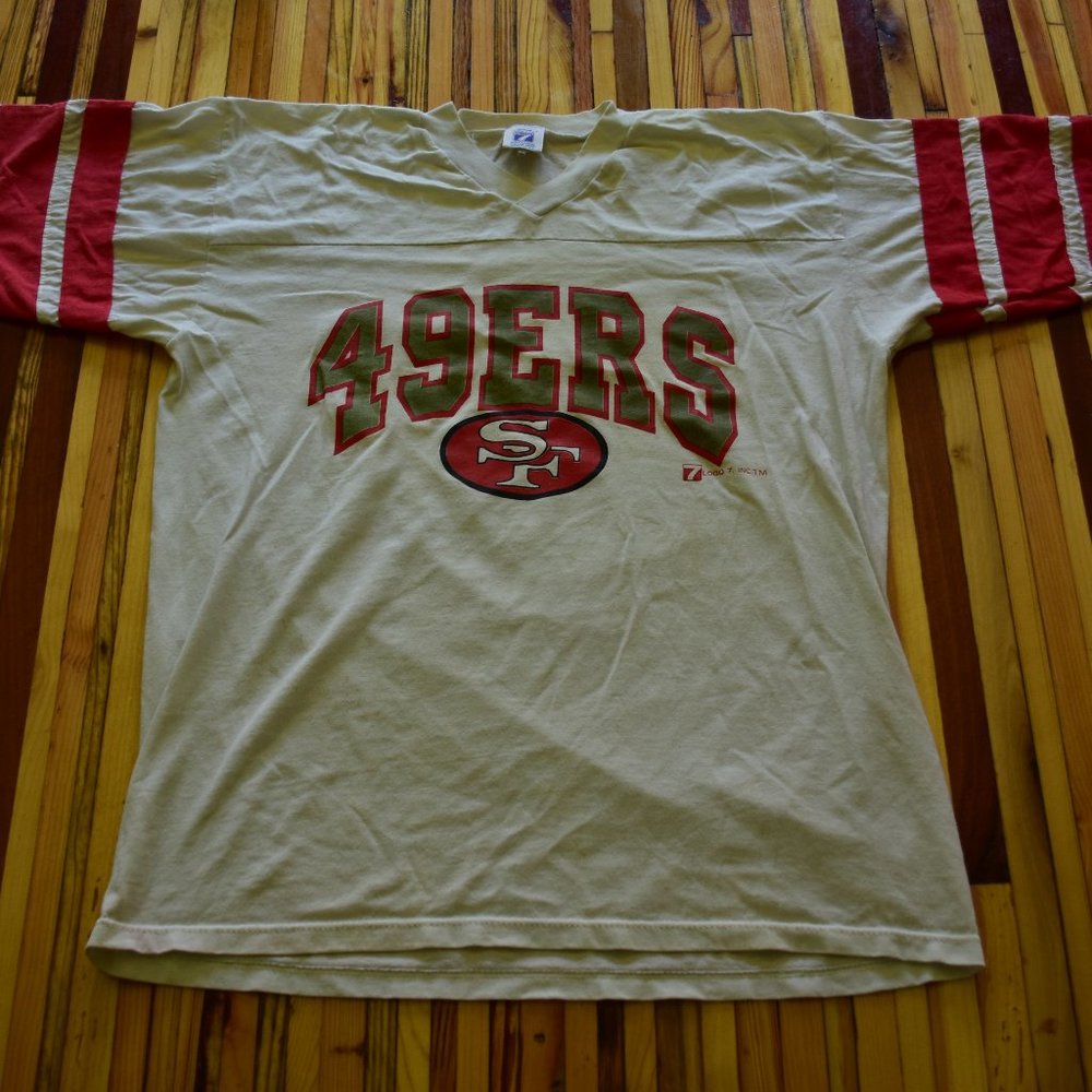 Vintage San Francisco 49ers White Shirt V-Neck